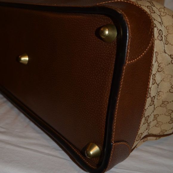Rare Gucci Brown GG Canvas Web Travel Tote - Picture 8 of 8